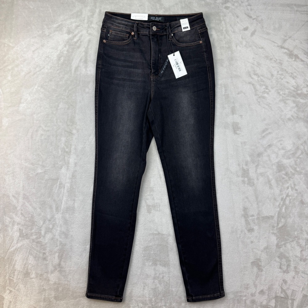 Judy Blue Skinny Jeans Womens 9 Black High Waist Tummy Control Denim